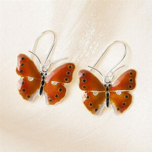 Sterling Silver Copper Butterfly Earrings